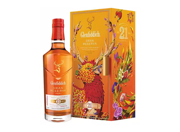 十堰回收格兰菲迪21年700ml福鹿生花新年装福鹿呈祥新春礼盒装Glenfiddich苏格兰威士忌