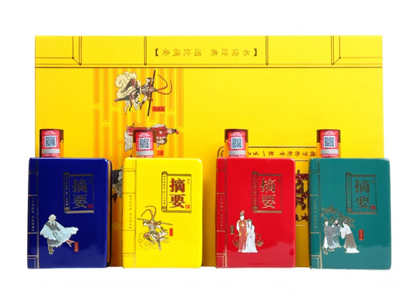 十堰摘要酒回收摘要四大名著礼盒装53度200ml*4瓶贵州金沙回沙酒