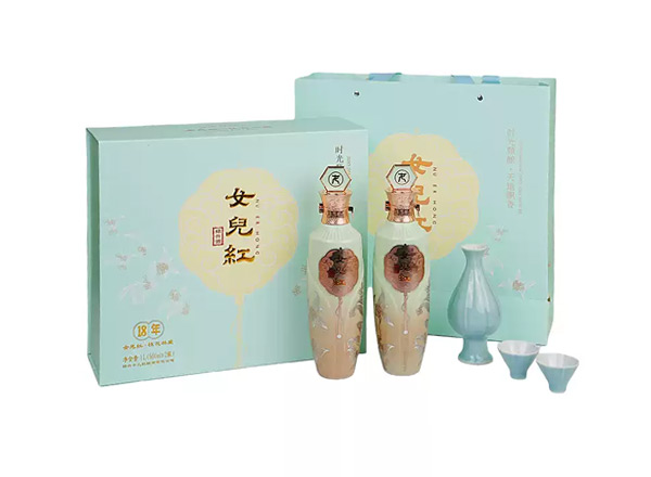 十堰黄酒回收女儿红18年黄酒十八年桂花林藏老酒500ml*2礼盒装